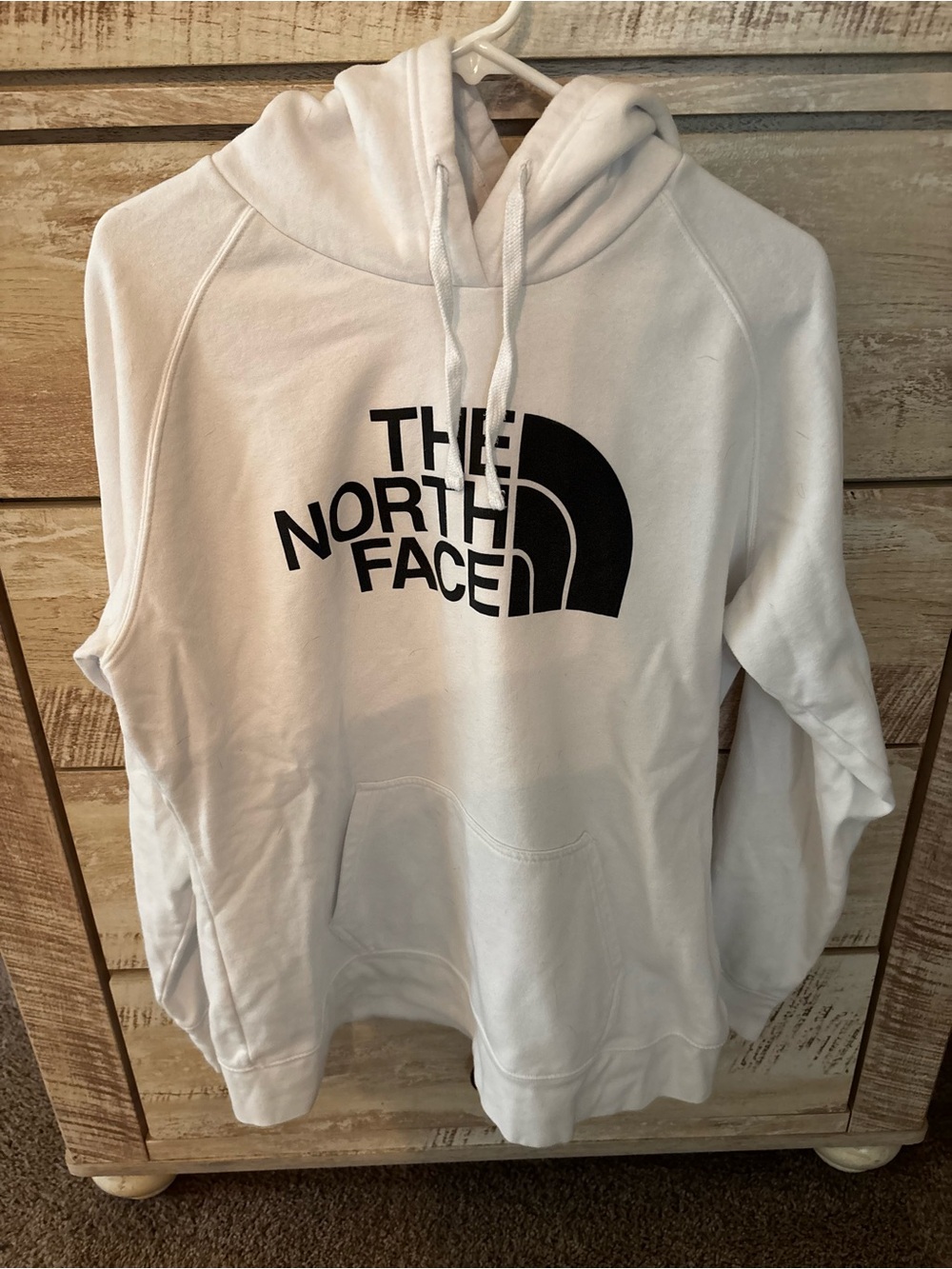 The North Face White Hoodie with Black Logo